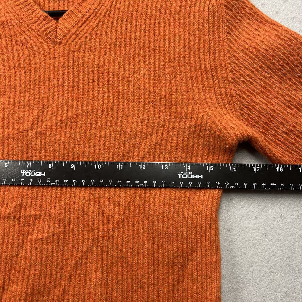 Vintage Banana Republic Italian Merino‎ Wool Sweater Orange V Neck Women S 2005 - Picture 4 of 7